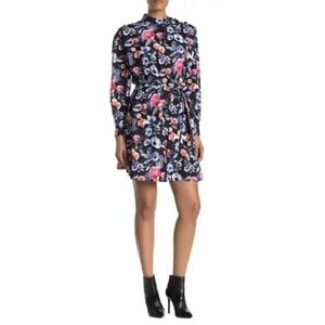 Rebecca Minkoff Trudy Mock Neck Floral Dress Size XXS 2 Pockets
